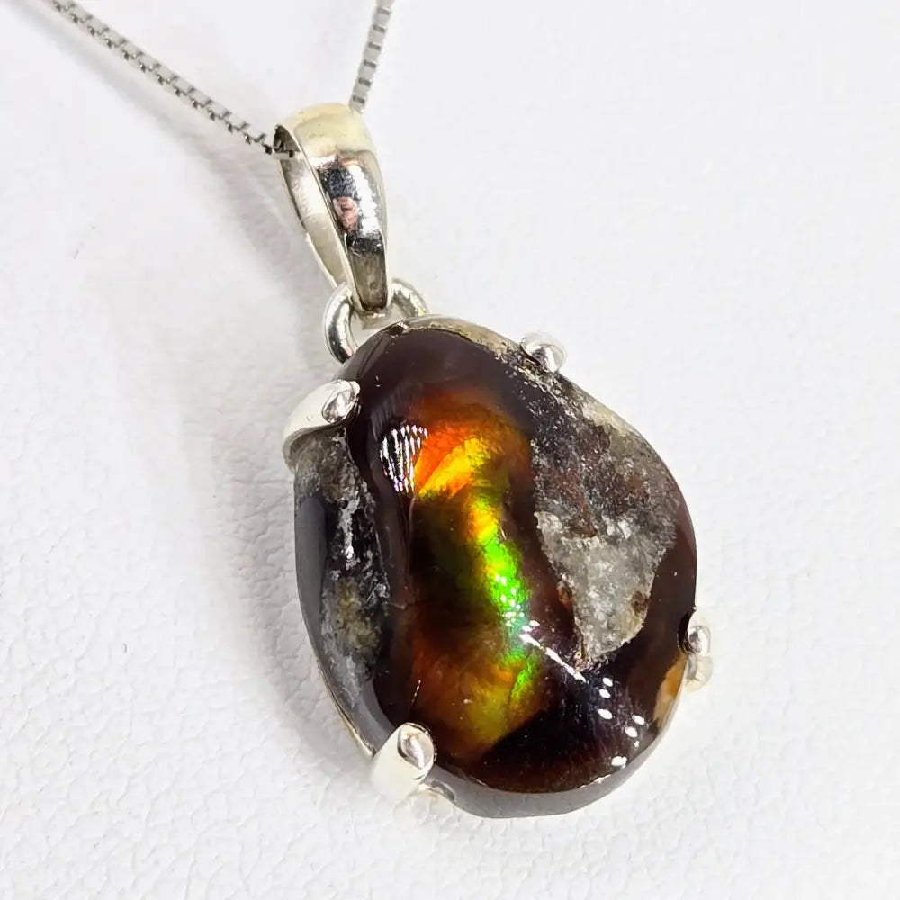?HEarts Afire’ Pendant Necklace - Mexican Fire Agate Sterling