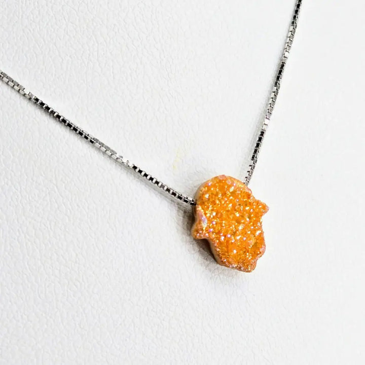 ?HElping Hand’ 16’’ Necklace - (choose your Favorite!) Druzy Anti-tarnish Sterling