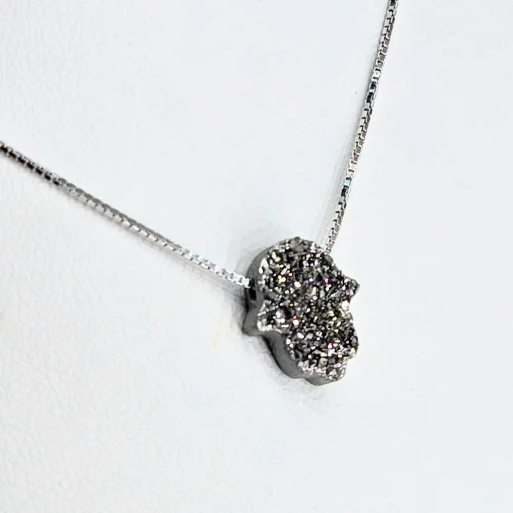 ?HElping Hand’ 16’’ Necklace - (choose your Favorite!) Druzy Anti-tarnish Sterling