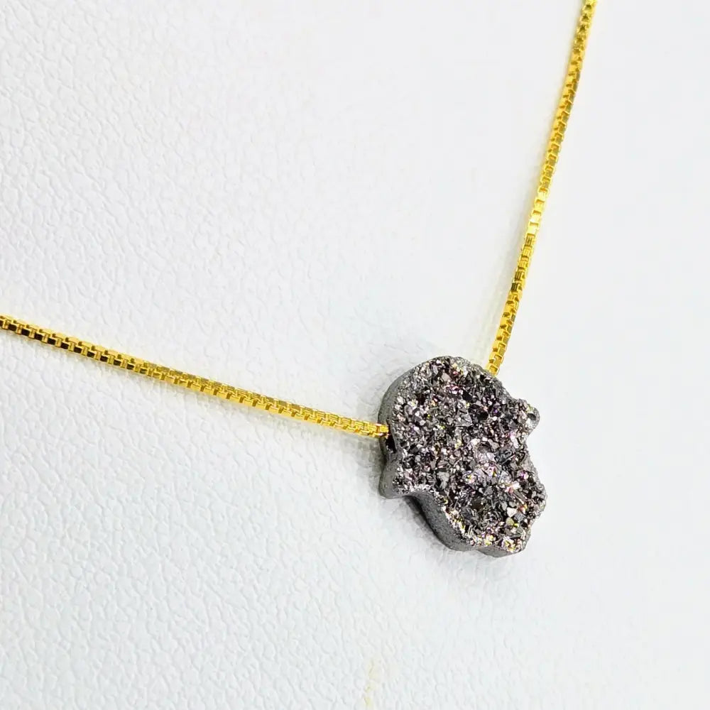 ?HElping Hand’ 16’’ Necklace - (choose your Favorite!) Druzy Anti-tarnish Sterling