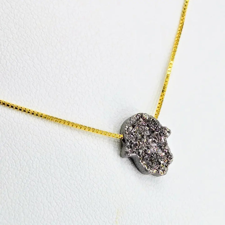 ?HElping Hand’ 16’’ Necklace - (choose your Favorite!) Druzy Anti-tarnish Sterling