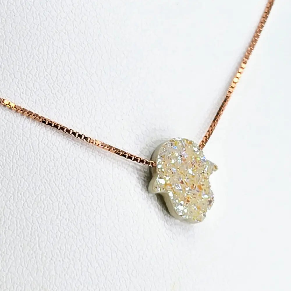 ?HElping Hand’ 16’’ Necklace - (choose your Favorite!) Druzy Anti-tarnish Sterling