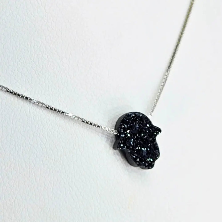 ?HElping Hand’ 16’’ Necklace - (choose your Favorite!) Druzy Anti-tarnish Sterling