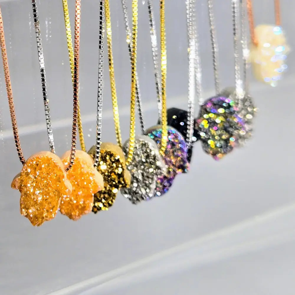 ?HElping Hand’ 16’’ Necklace - (choose your Favorite!) Druzy Anti-tarnish Sterling