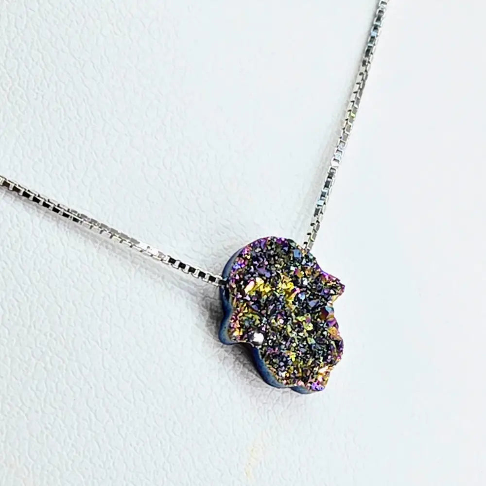 ?HElping Hand’ 16’’ Necklace - (choose your Favorite!) Druzy Anti-tarnish Sterling