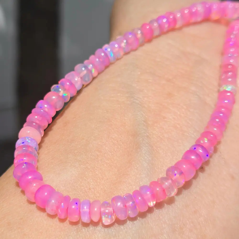 ?HOt House Flowers!’ 16’’ - 18’’ Necklace - Opal Silver-filled Findings