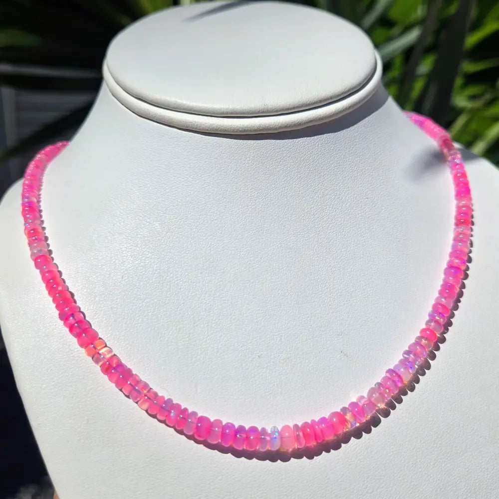 ?HOt House Flowers!’ 16’’ - 18’’ Necklace - Opal Silver-filled Findings