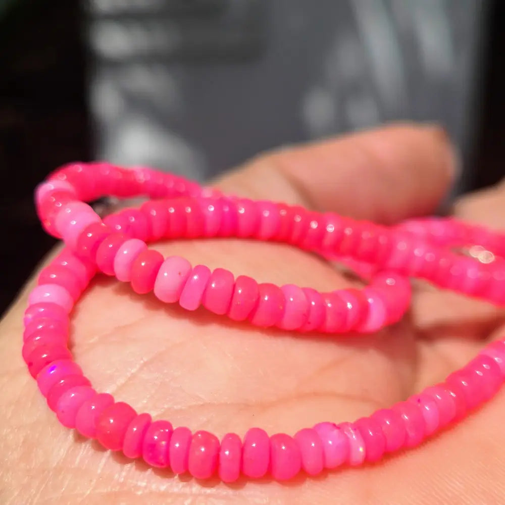 ?HOt House Flowers!’ 16’’ - 18’’ Necklace - Opal Silver-filled Findings - Neon! (more Vibrant Color Less Flash! 4-5mm)