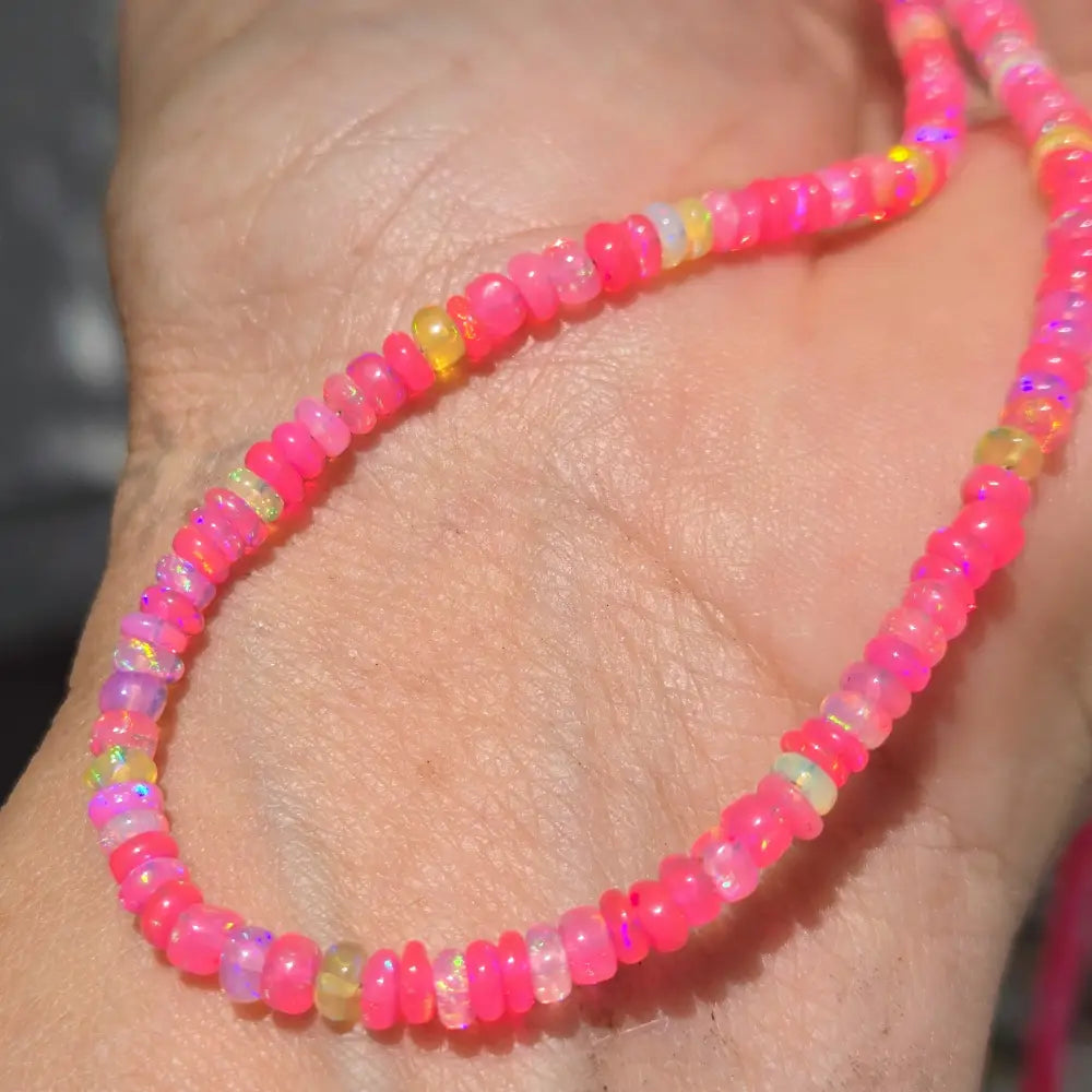 ?HOt House Flowers!’ 16’’ - 18’’ Necklace - Opal Silver-filled Findings