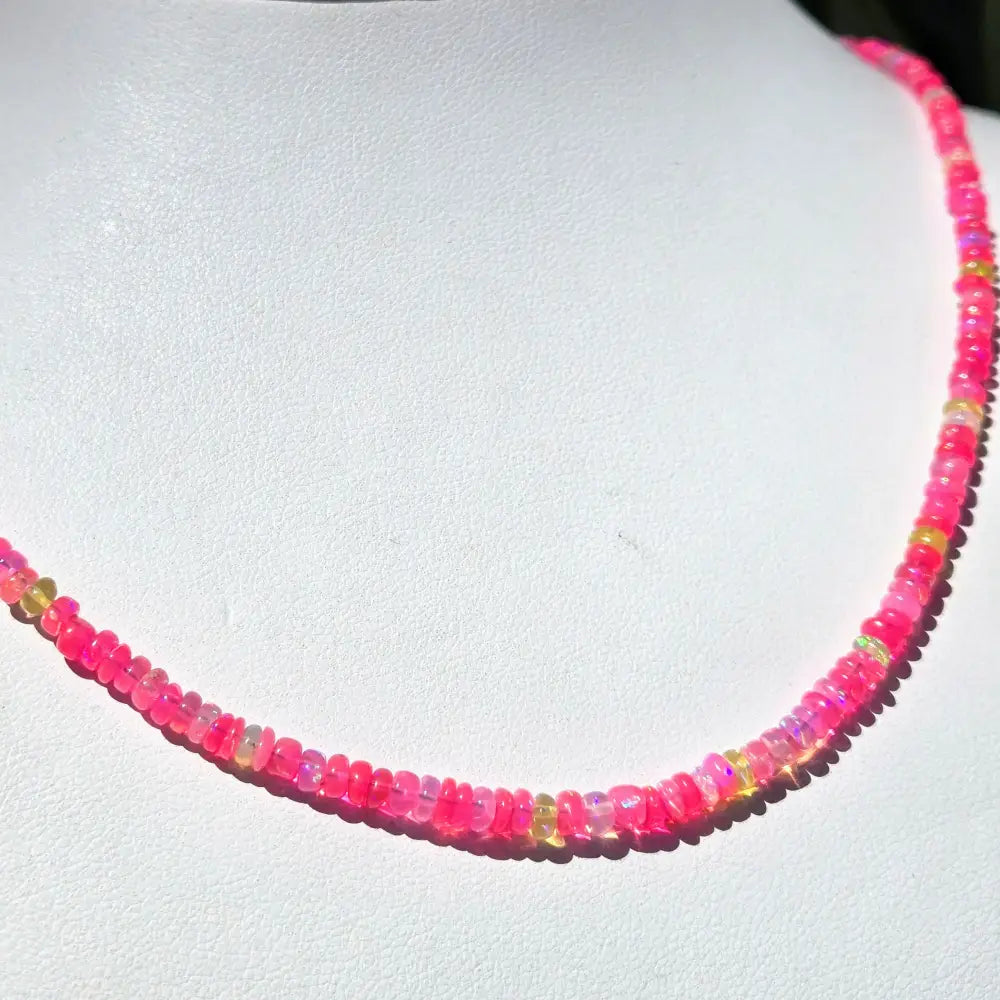 ?HOt House Flowers!’ 16’’ - 18’’ Necklace - Opal Silver-filled Findings