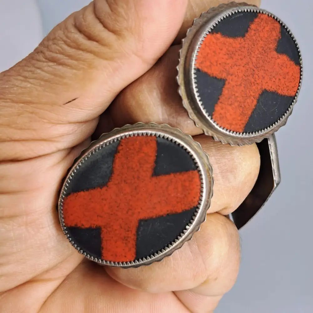 ?HUgs & Kisses + Tick-tac-toe!’ Rings - Enamel Patinaed Sterling - Ring