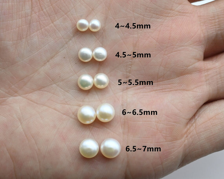 "Classic Pearl Studs" (Select Your Size) Earrings - Pearls, Sterling