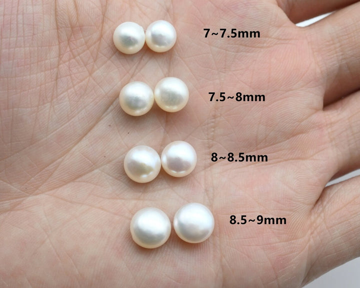 "Classic Pearl Studs" (Select Your Size) Earrings - Pearls, Sterling