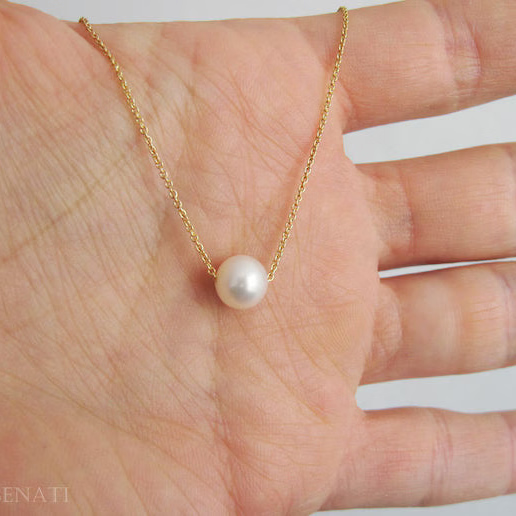 "La Perla" 16" Necklace - Pearl, 14K Gold Fill