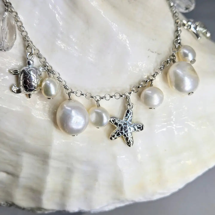 ?ISland Charm’ 7.5’’ Bracelet - Pearls Quartz Sterling