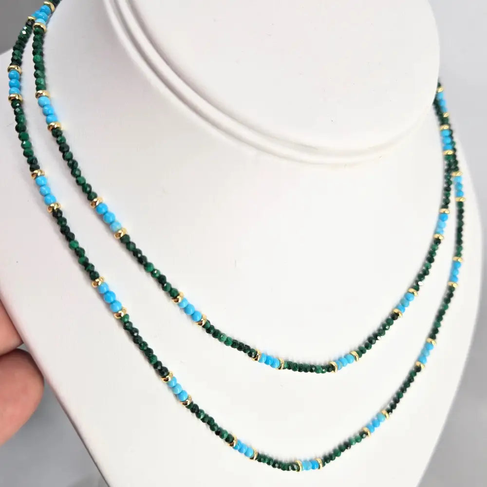 ?ISland Life’ 32’’ Necklace - Malachite Turquoise 18k Gold-plated