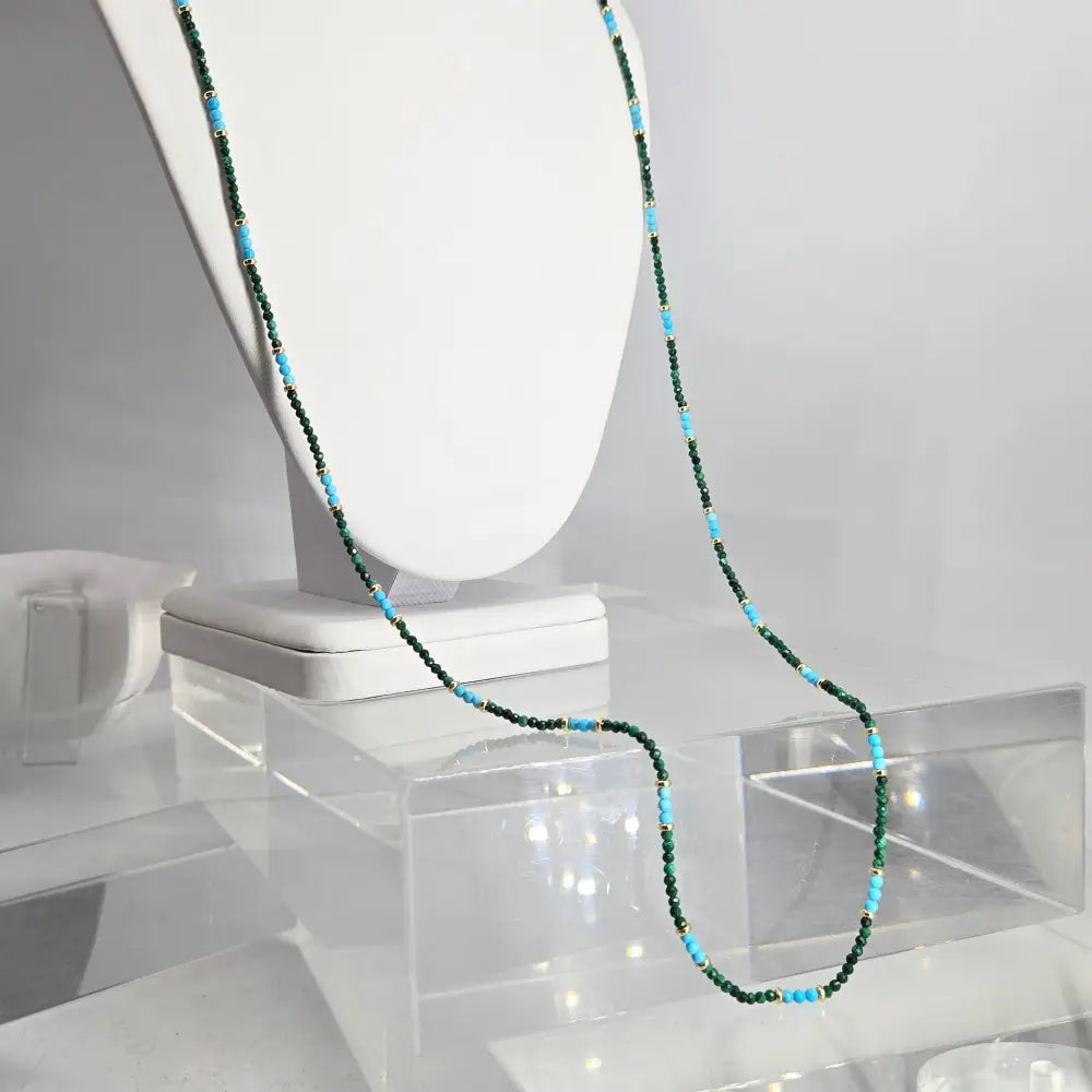?ISland Life’ 32’’ Necklace - Malachite Turquoise 18k Gold-plated