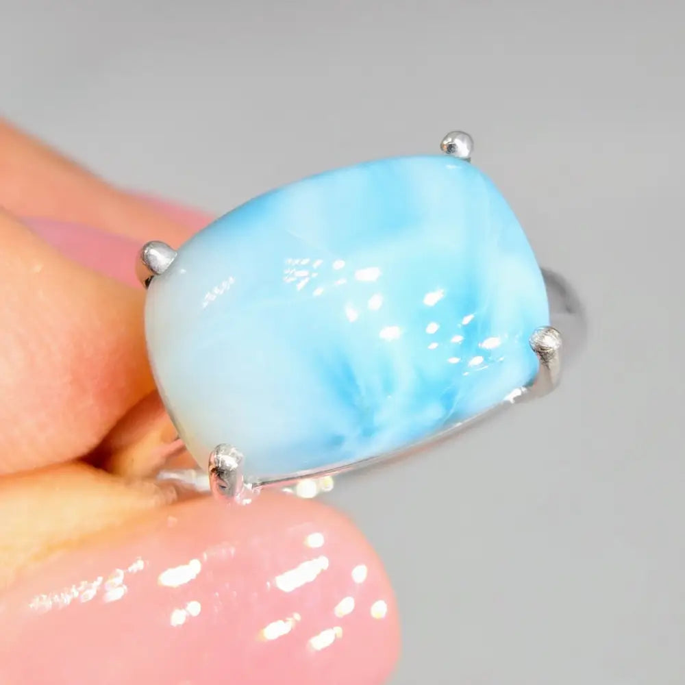 ?ISland Life’ Sz 7 Ring - Larimar Anti-tarnish Sterling