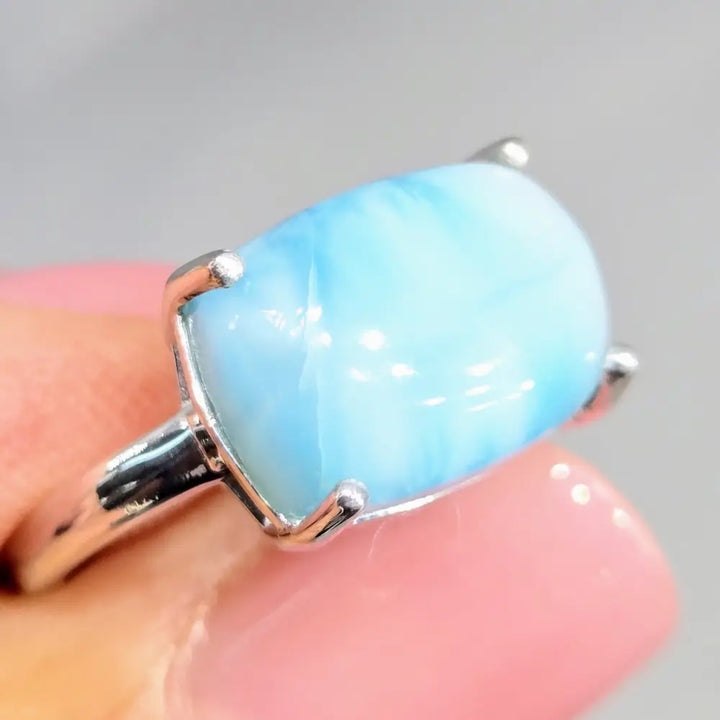 ?ISland Life’ Sz 7 Ring - Larimar Anti-tarnish Sterling