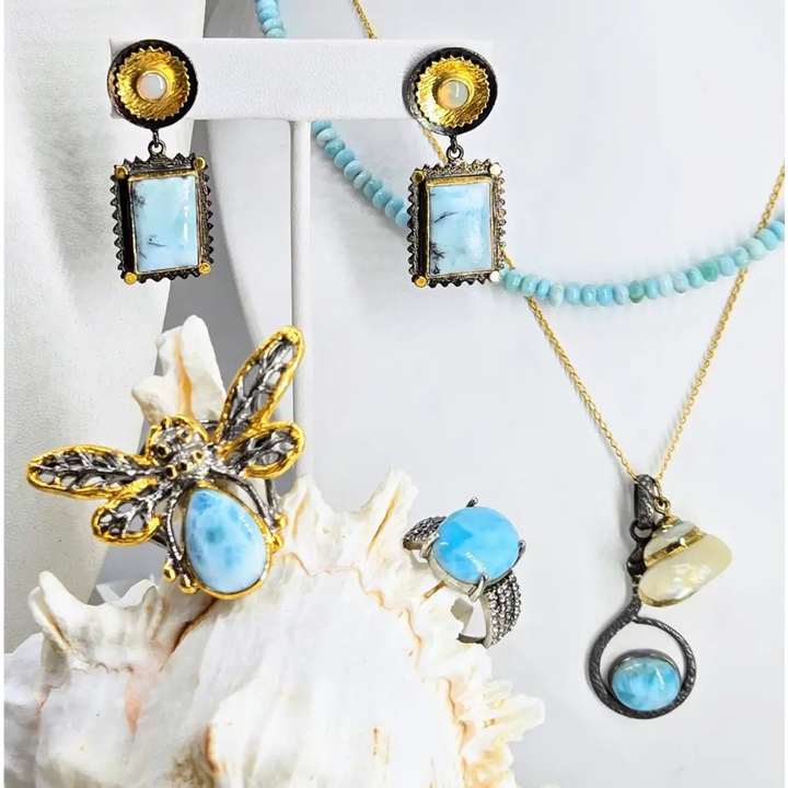 ?ISland Strand’ 18’’ - 20’’ Necklace - Larimar Sterling