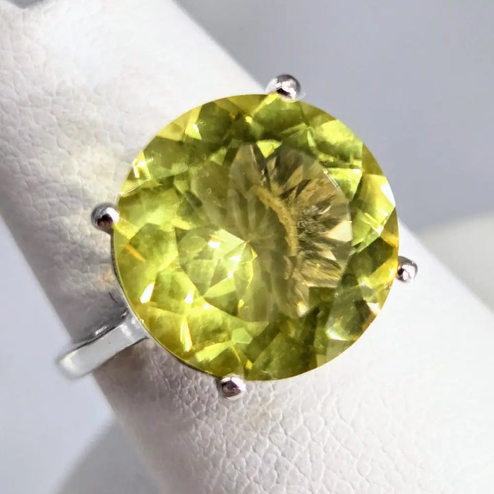 ?KEy Lime Kiss’ Ring - Lemon Topaz Anti-tarnish Sterling