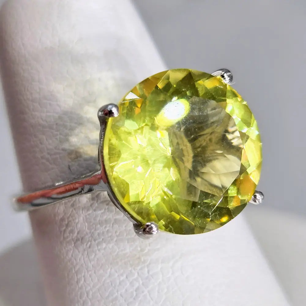 ?KEy Lime Kiss’ Ring - Lemon Topaz Anti-tarnish Sterling