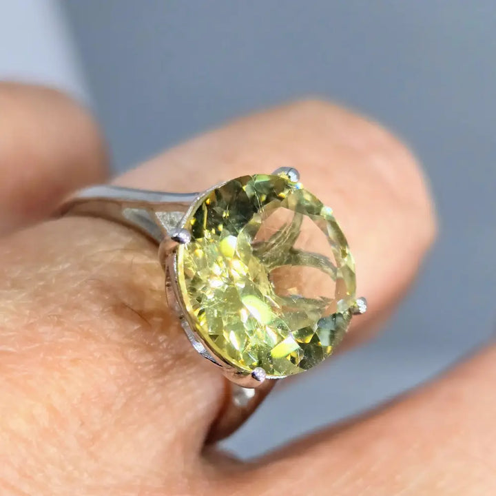 ?KEy Lime Kiss’ Ring - Lemon Topaz Anti-tarnish Sterling - 8