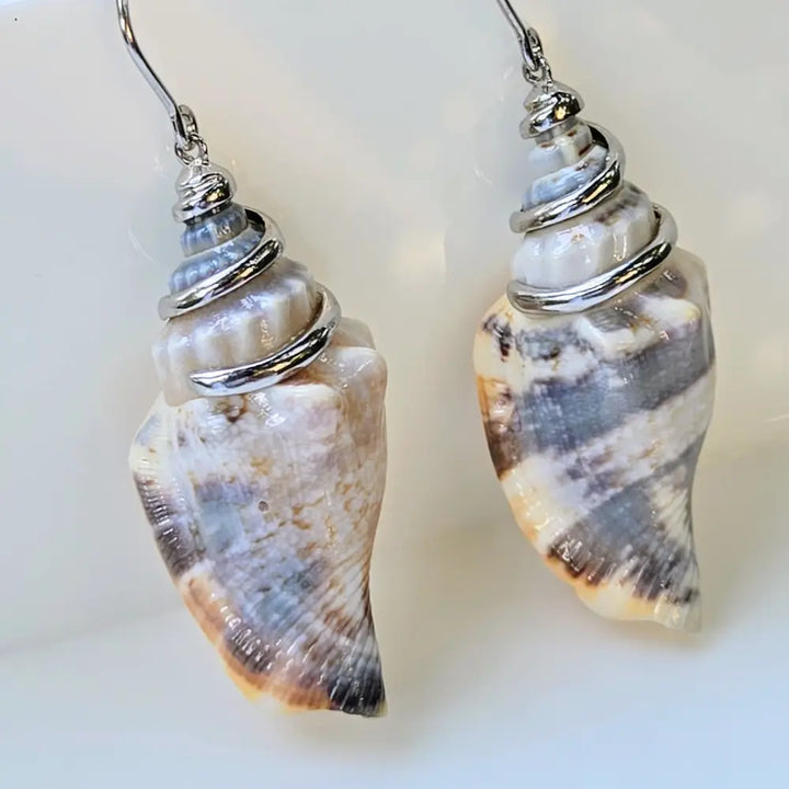 ?KEy West Conch Babies’ 1.75’’ Earrings - Ethically Sourced Shells Sterling