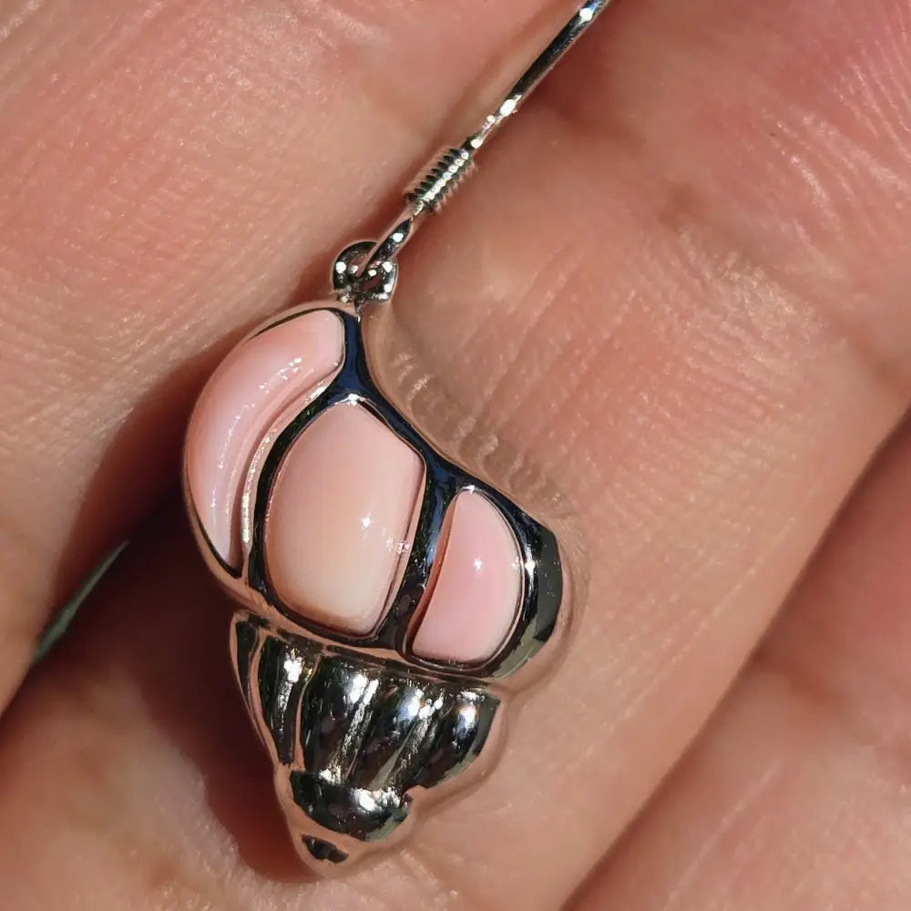 ?KEy West Conchs #2’’ 1.25’’ Earrings - Carved Conch Shell Topaz Anti-tarnish Sterling