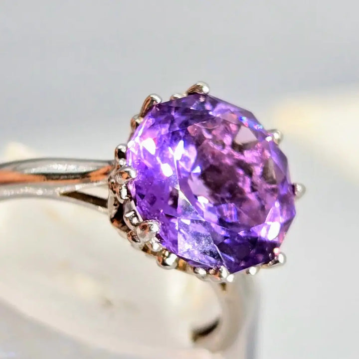 ?KIss my Ring!’ Sz 5 Ring - Amethyst Anti-tarnish Sterling