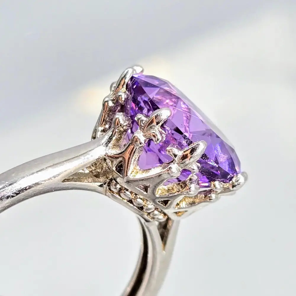?KIss my Ring!’ Sz 5 Ring - Amethyst Anti-tarnish Sterling