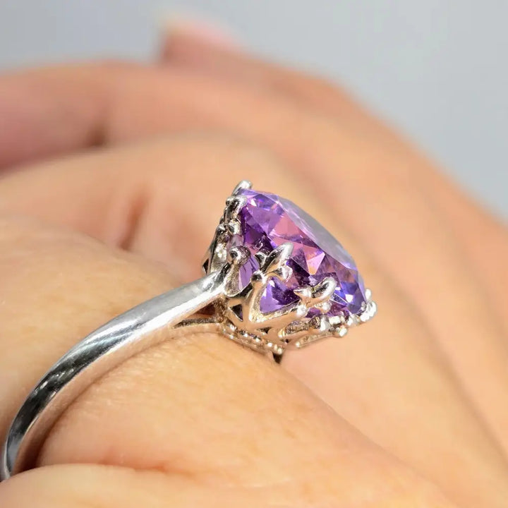 ?KIss my Ring!’ Sz 5 Ring - Amethyst Anti-tarnish Sterling