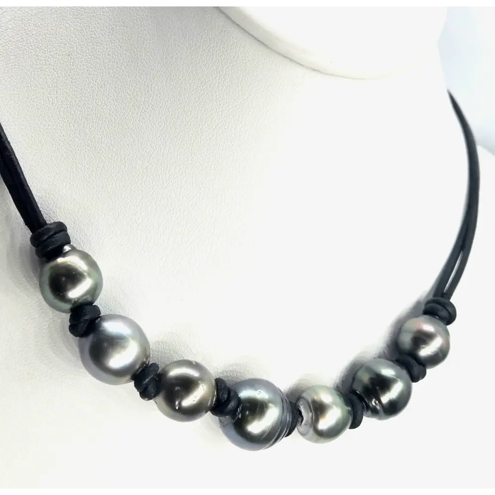 ?KNotty Tahitians’ 18’’ Necklace - Tahitian Pearl Leather - Key West Local Luxe