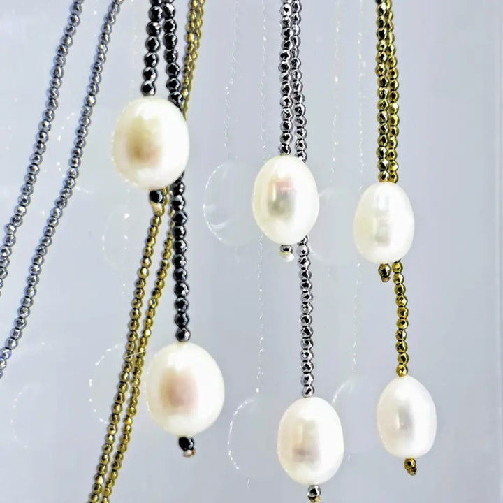 ?LAdy Lasso’ 40’’ Necklace - Pearls Hematite (available in 3 Colors!)