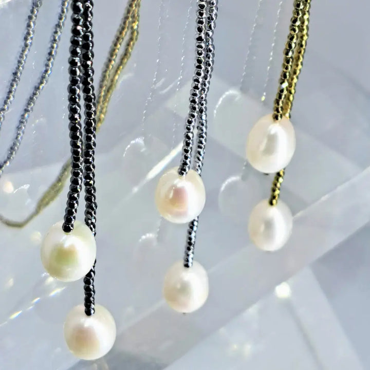 ?LAdy Lasso’ 40’’ Necklace - Pearls Hematite (available in 3 Colors!)