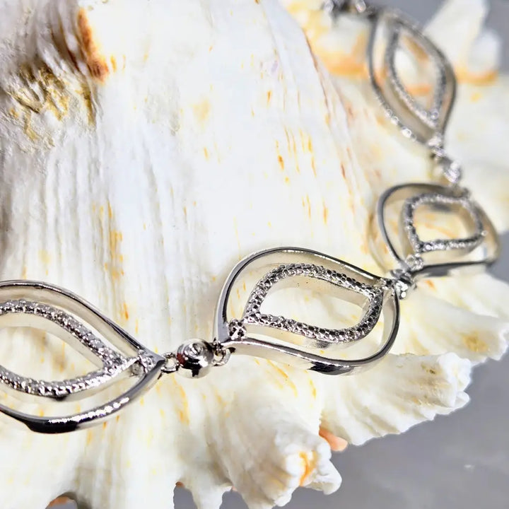 Outlet ?Leaf me Alone Dangit!’ 7.5’’ Bracelet - Diamonds Anti-tarnish Sterling