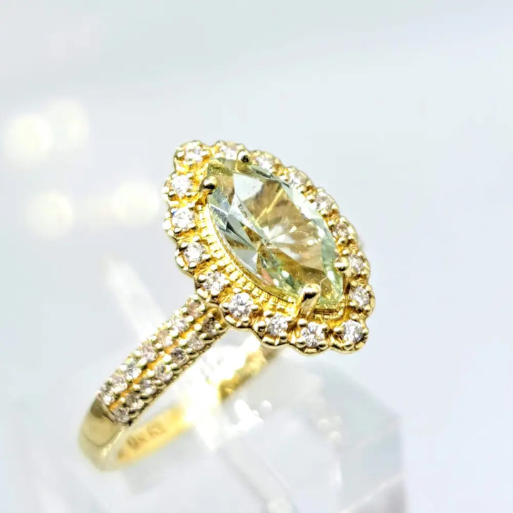 ?LOvely Life’ Size 7 Ring - Prasiolite Diamonds 14k Gold