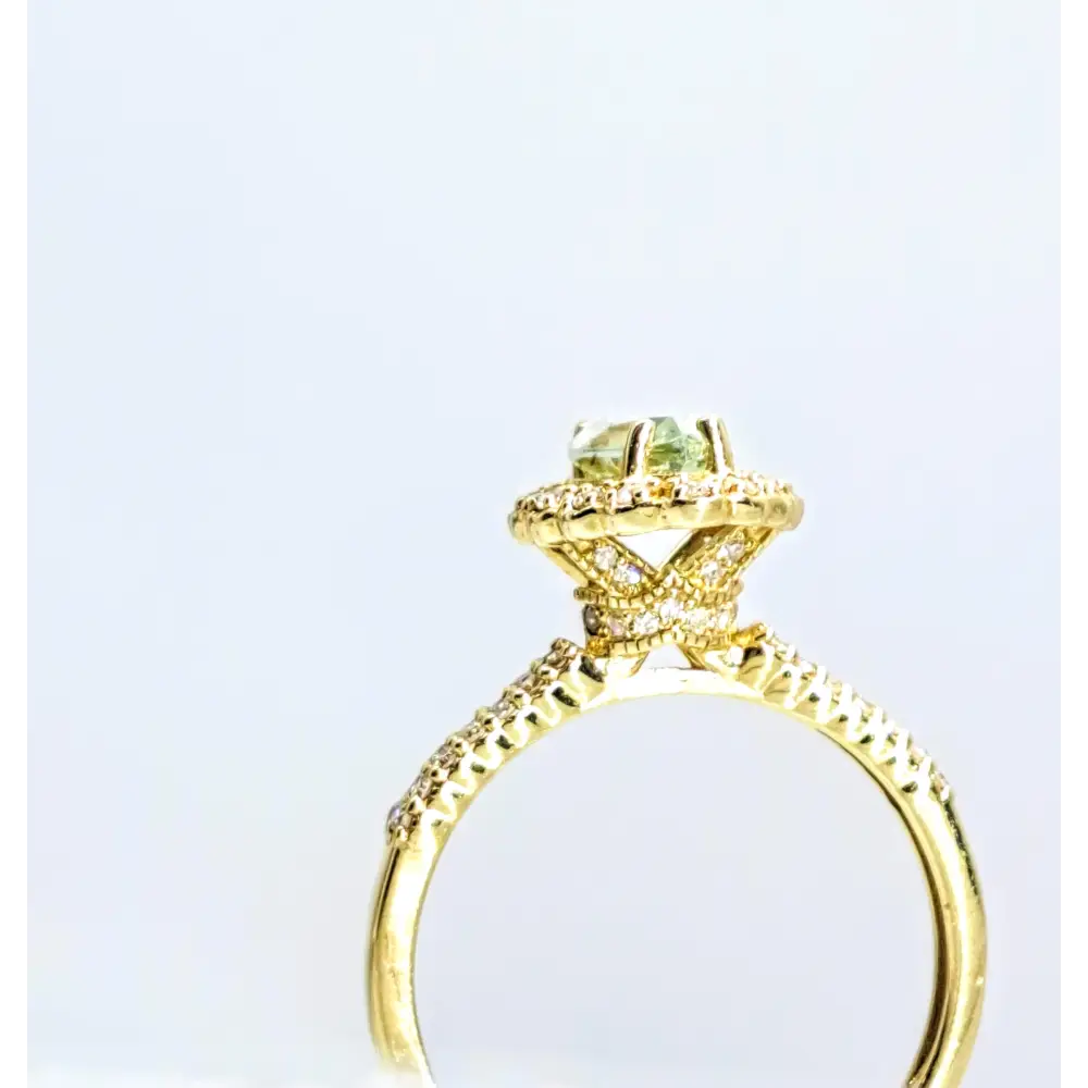 ?LOvely Life’ Size 7 Ring - Prasiolite Diamonds 14k Gold