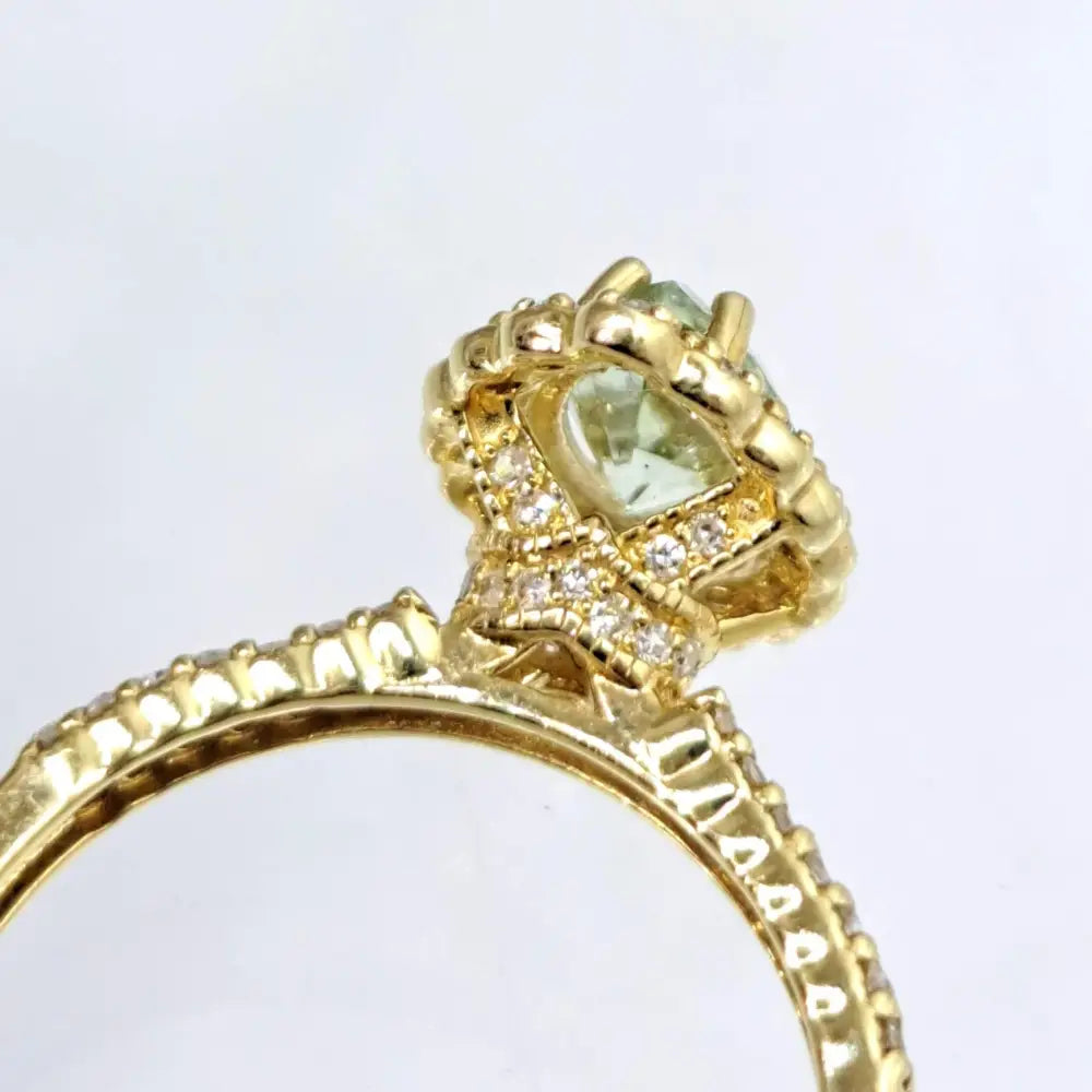 ?LOvely Life’ Size 7 Ring - Prasiolite Diamonds 14k Gold
