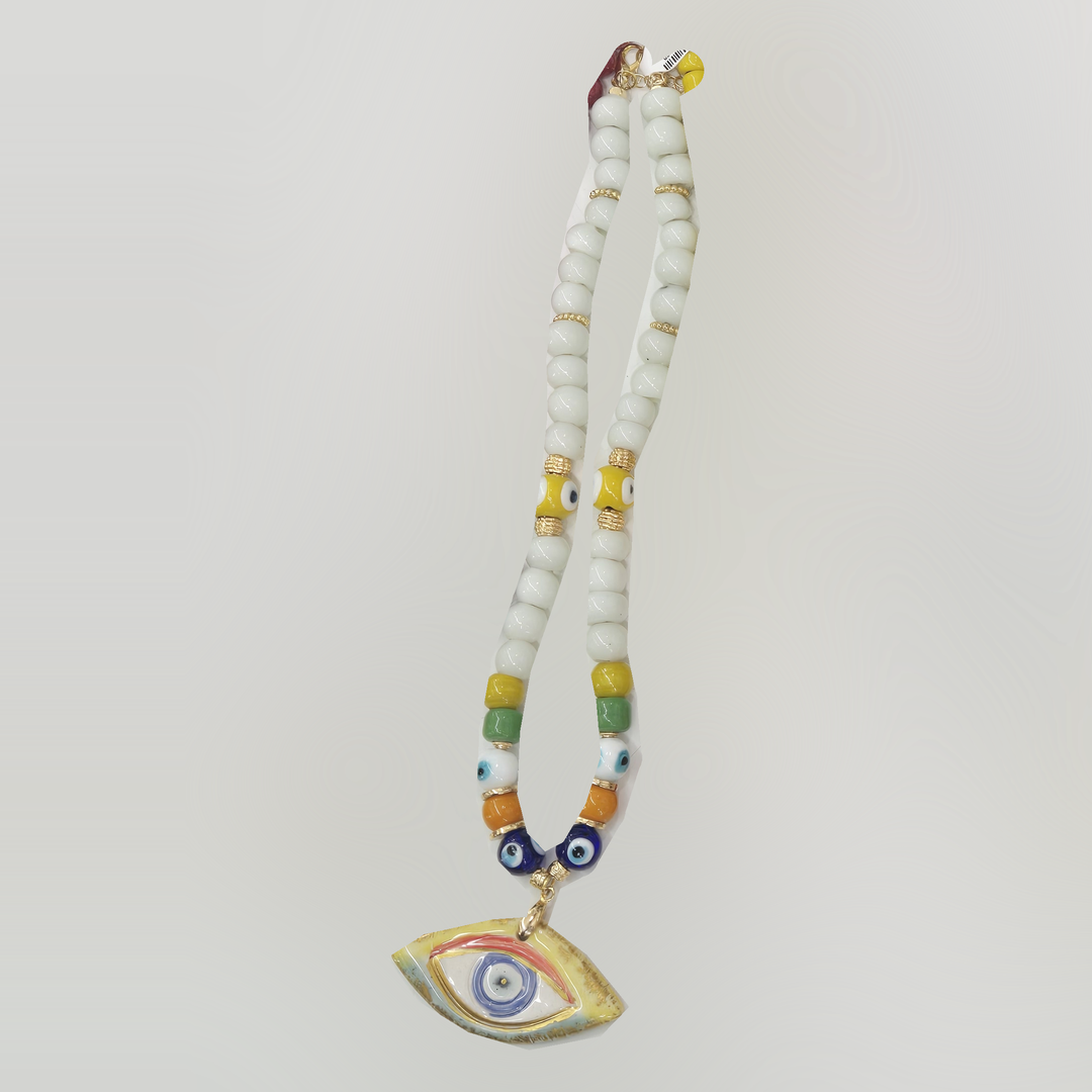 Lucky Charm - Vanilla Sunshine Evil Eye Necklace