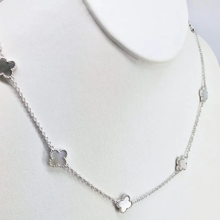 ?LUcky Charms’ 20’’ - 22’’ Necklace - South Sea or Tahitian Mother of Pearl Anti-tarnish Sterling