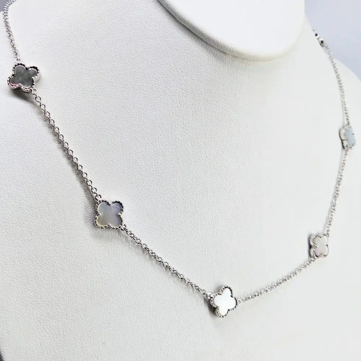 ?LUcky Charms’ 20’’ - 22’’ Necklace - South Sea or Tahitian Mother of Pearl Anti-tarnish Sterling