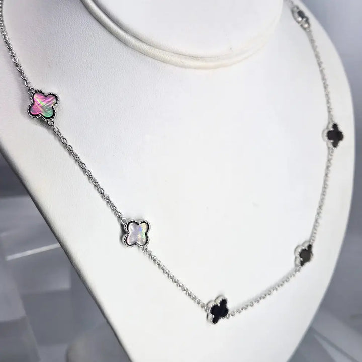 ?LUcky Charms’ 20’’ - 22’’ Necklace - South Sea or Tahitian Mother of Pearl Anti-tarnish Sterling