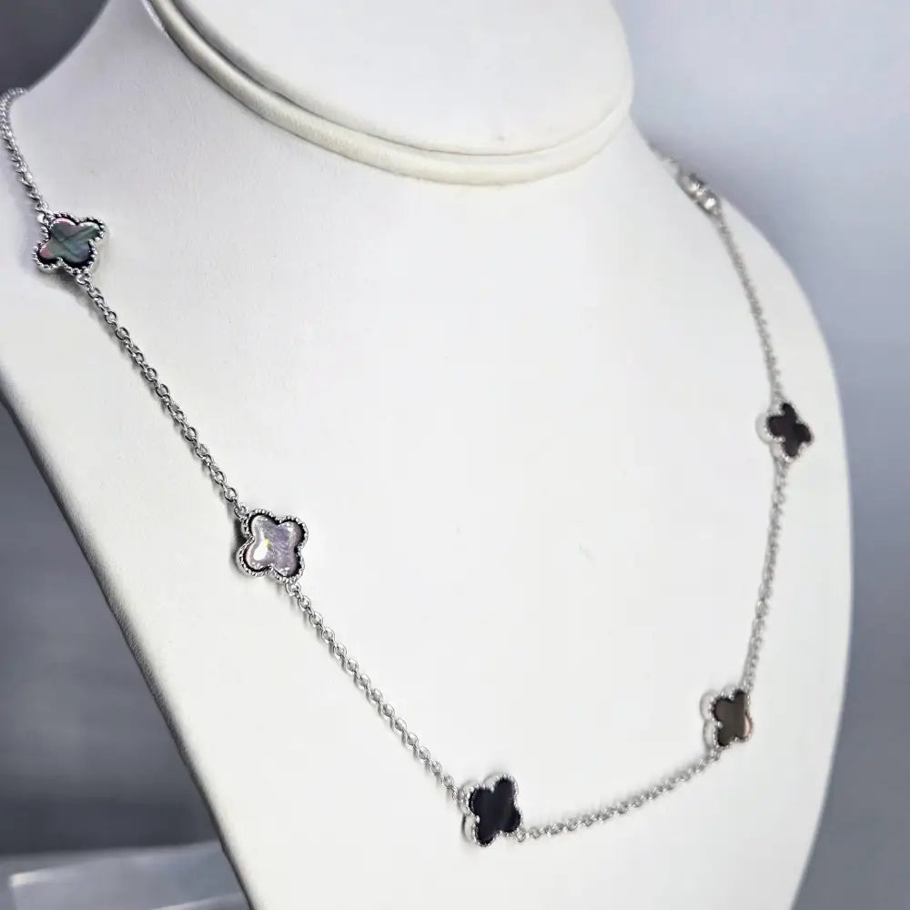 ?LUcky Charms’ 20’’ - 22’’ Necklace - South Sea or Tahitian Mother of Pearl Anti-tarnish Sterling