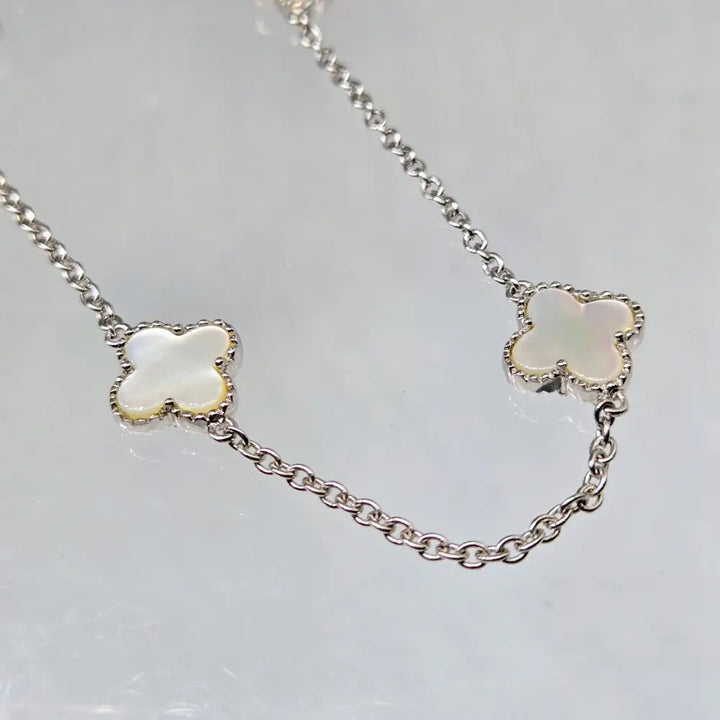 ?LUcky Charms’ 20’’ - 22’’ Necklace - South Sea or Tahitian Mother of Pearl Anti-tarnish Sterling