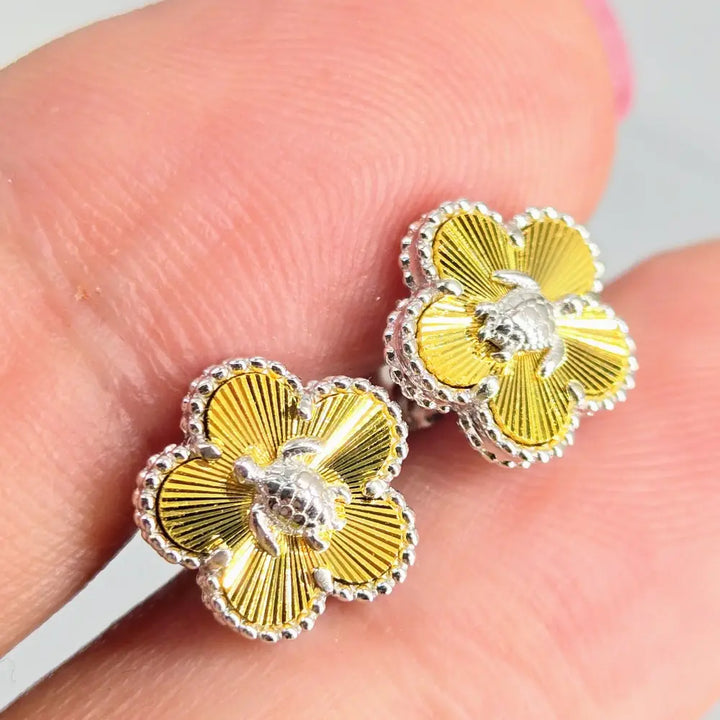 ?LUcky Turtle’ Stud Earrings - Anti-tarnish Sterling 18k Gold