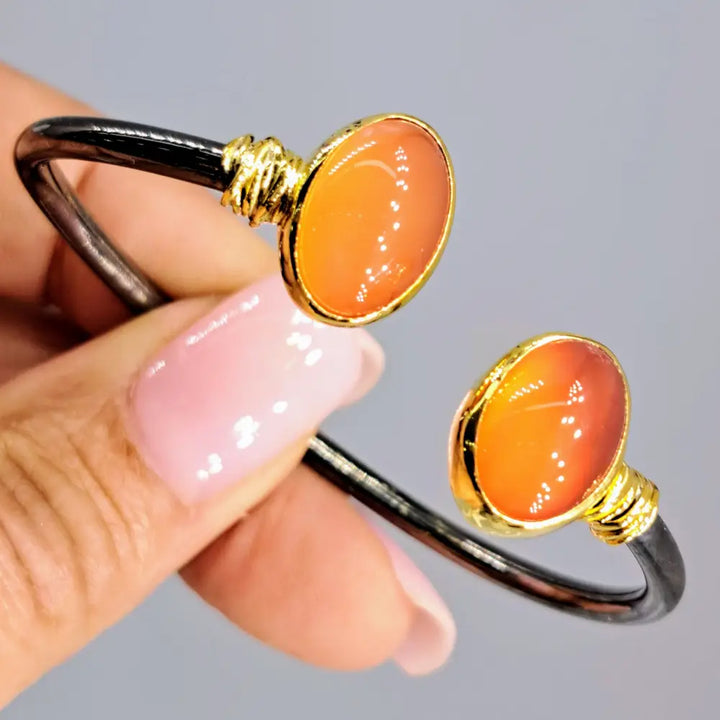 ?MArmalade’ Sm-med Bracelet - Carnelian Black & 18k Gold Sterling - Sm - Med