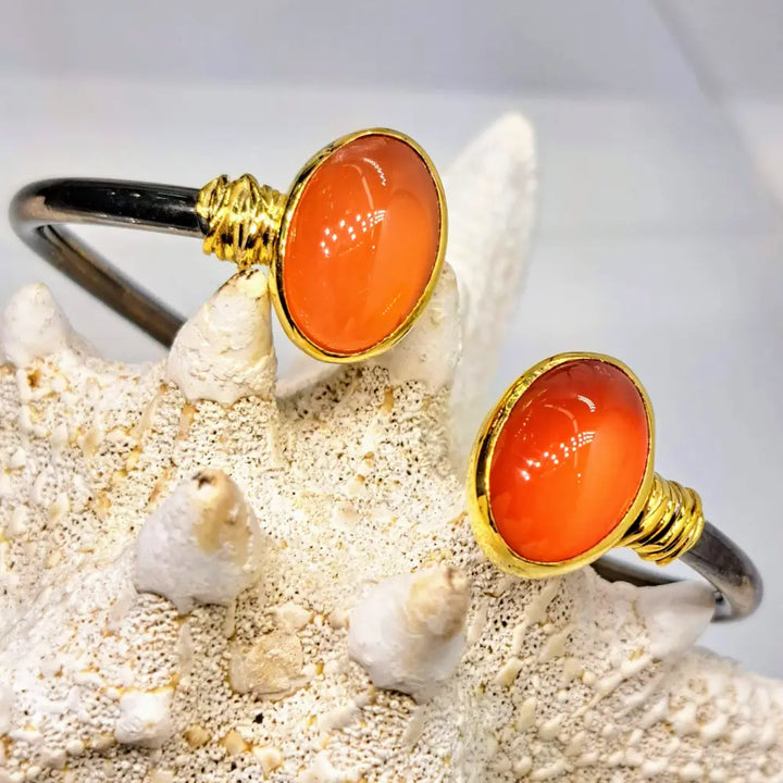 ?MArmalade’ Sm-med Bracelet - Carnelian Black & 18k Gold Sterling - Sm - Med