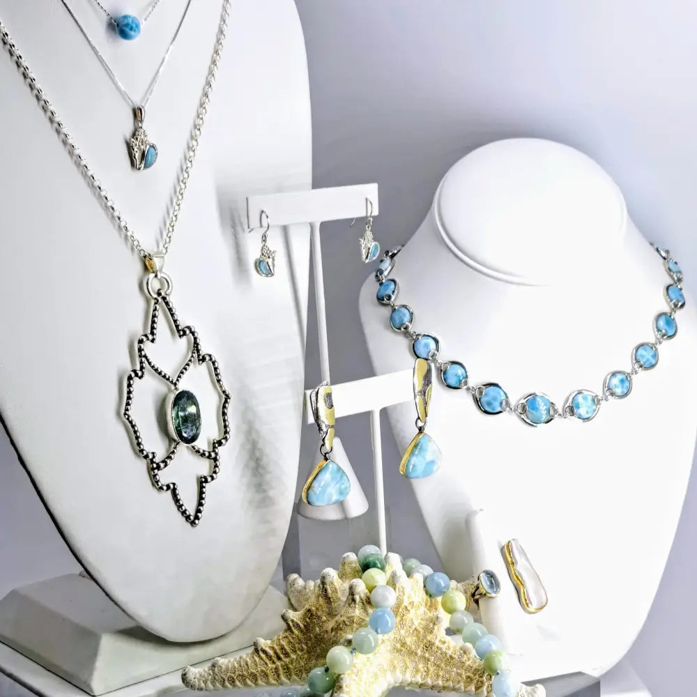 Outlet: ?Marquis De Mar’ Pendant - Aquamarine Sterling Cable Necklace
