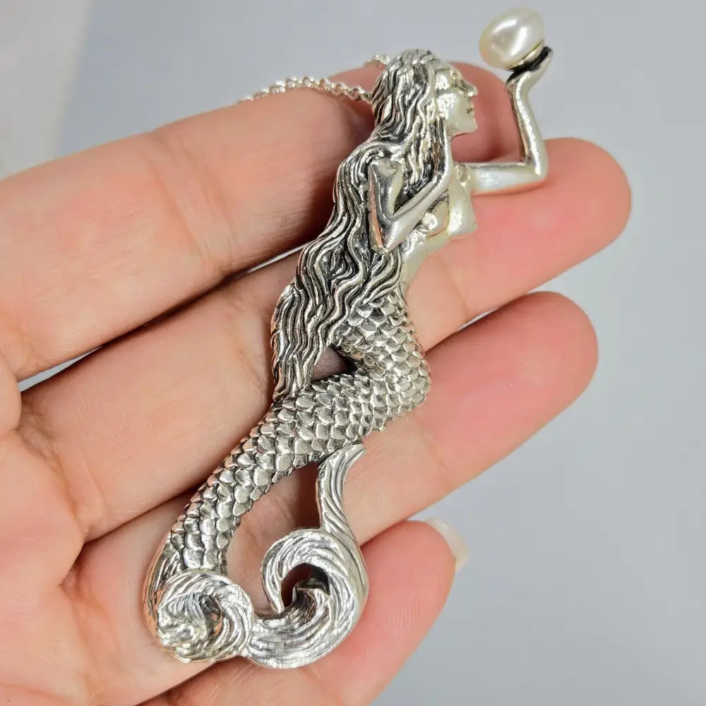 ?MErmaid’s Gift’ Pendant Necklace - Pearl Sterling